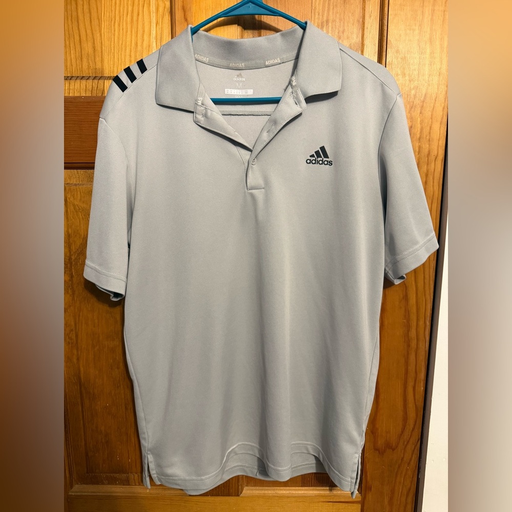 Adidas Light Gray Golf Polo- M